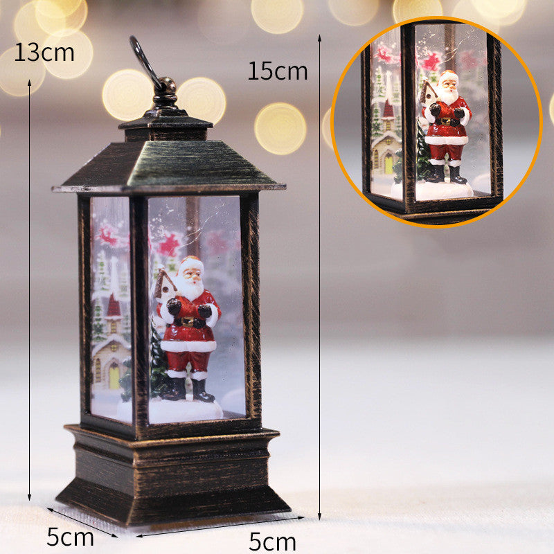 Santa Christmas lantern, about 6 in tall with the ring